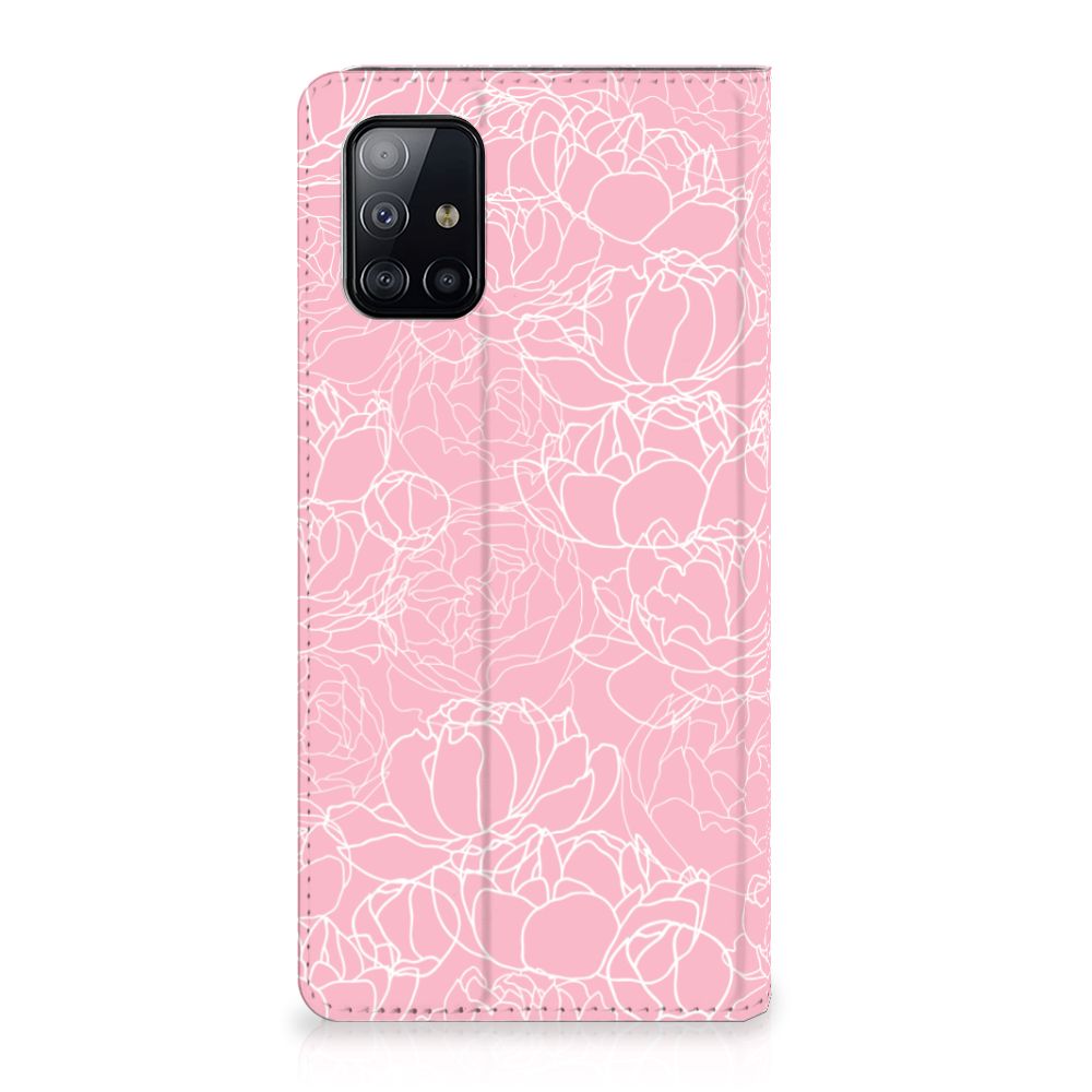 Samsung Galaxy A71 Smart Cover White Flowers