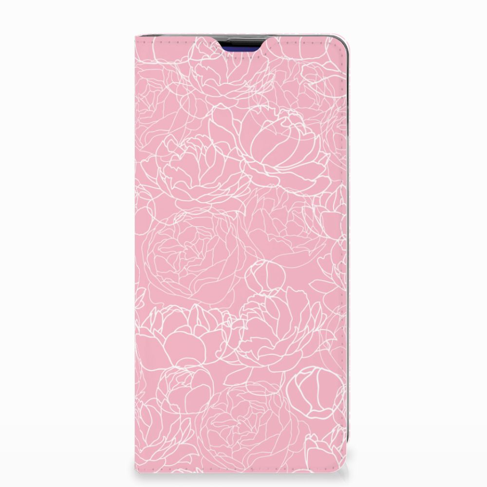Samsung Galaxy S10 Plus Standcase Hoesje Design White Flowers