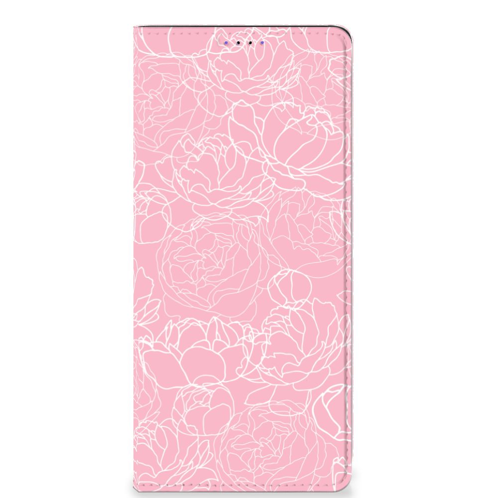 Samsung Galaxy A22 5G Smart Cover White Flowers