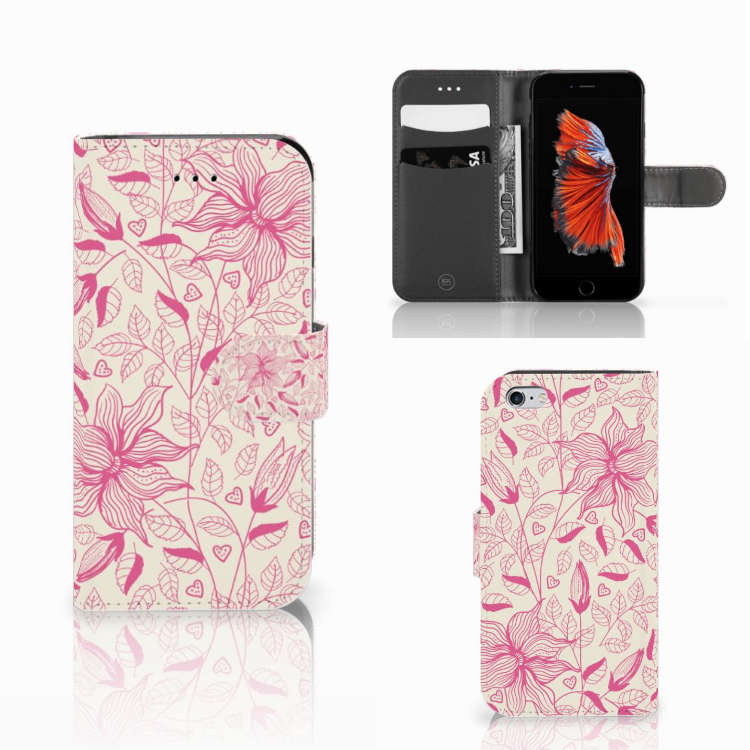 Apple iPhone 6 | 6s Hoesje Pink Flowers