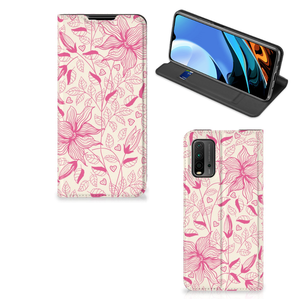 Xiaomi Poco M3 | Redmi 9T Smart Cover Pink Flowers