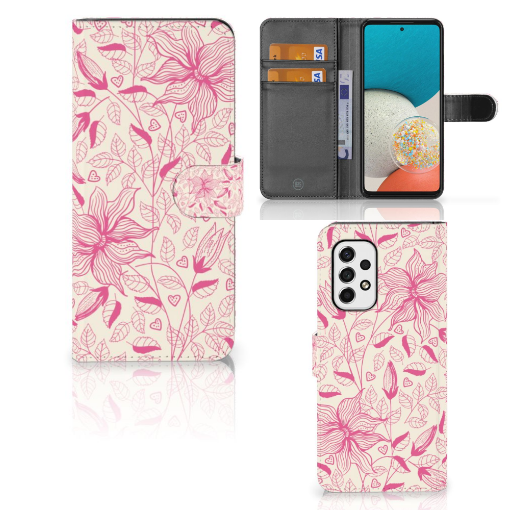 Samsung Galaxy A53 Hoesje Pink Flowers