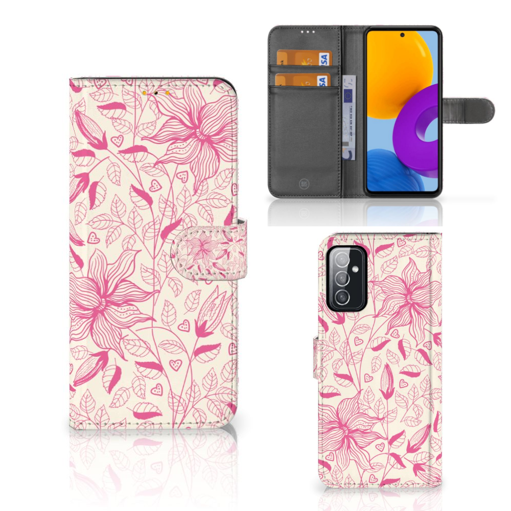 Samsung Galaxy M52 Hoesje Pink Flowers