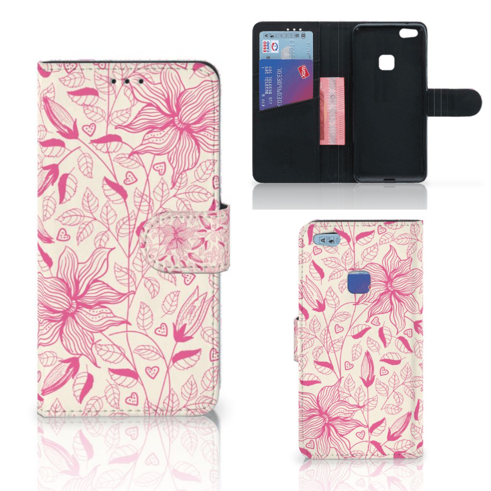 Huawei P10 Lite Hoesje Pink Flowers