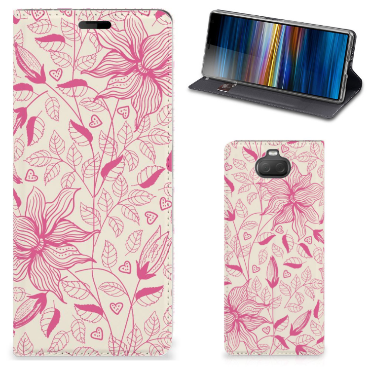 Sony Xperia 10 Smart Cover Pink Flowers