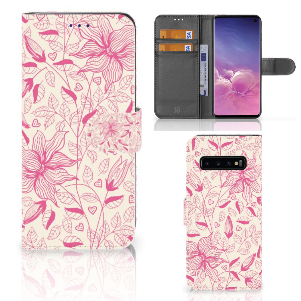 Samsung Galaxy S10 Hoesje Pink Flowers