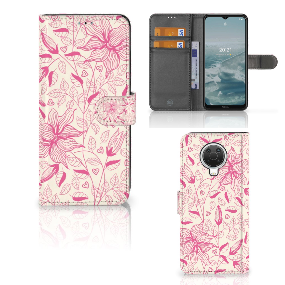 Nokia G10 | G20 Hoesje Pink Flowers