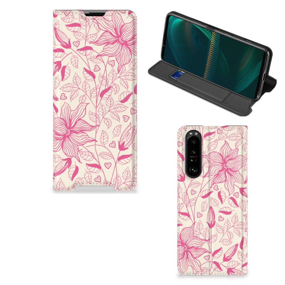 Sony Xperia 5 III Smart Cover Pink Flowers
