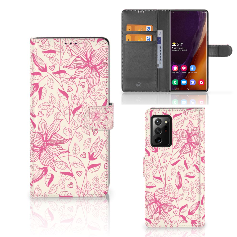 Samsung Galaxy Note20 Ultra Hoesje Pink Flowers