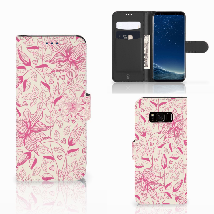 Samsung Galaxy S8 Hoesje Pink Flowers