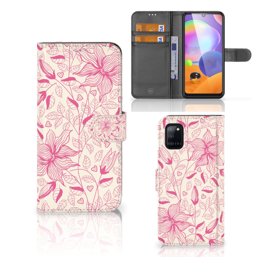 Samsung Galaxy A31 Hoesje Pink Flowers