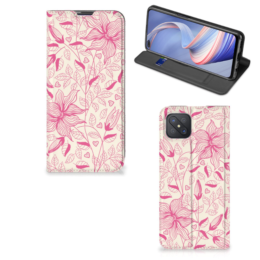 OPPO Reno4 Z 5G Smart Cover Pink Flowers