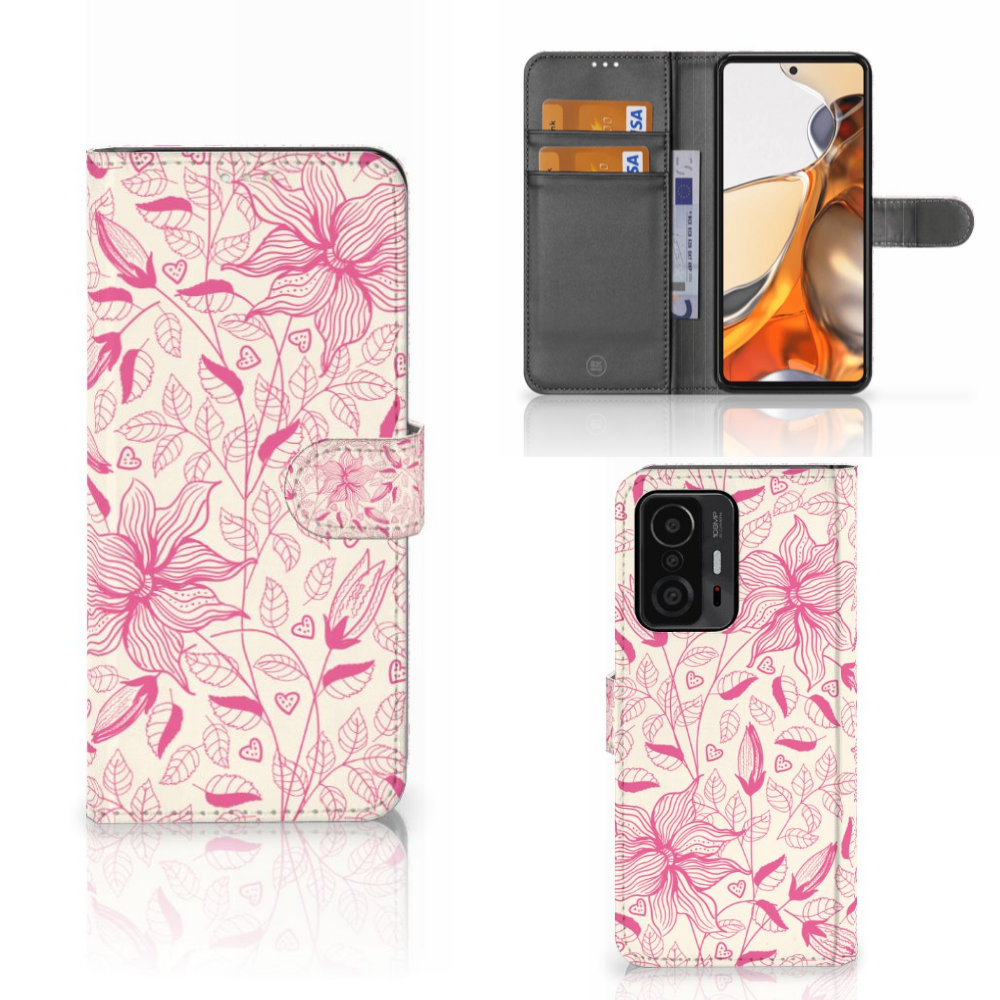 Xiaomi 11T | 11T Pro Hoesje Pink Flowers