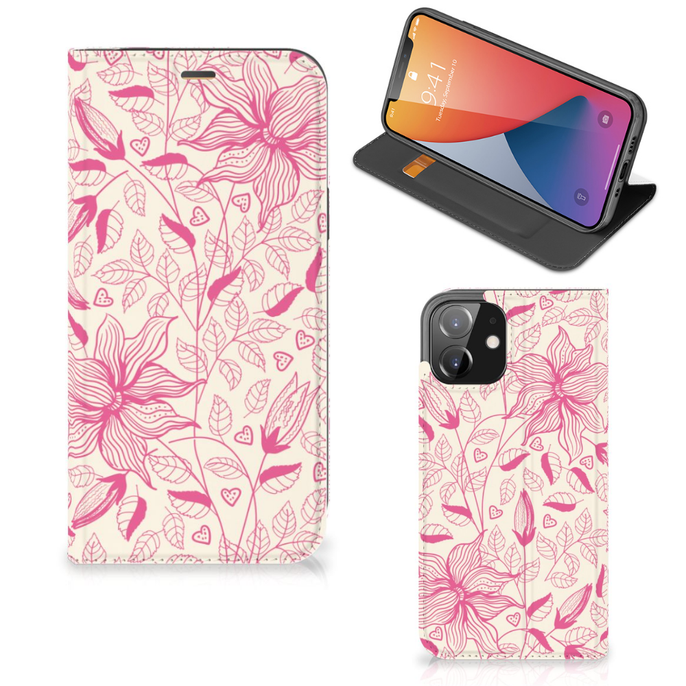 iPhone 12 | iPhone 12 Pro Smart Cover Pink Flowers