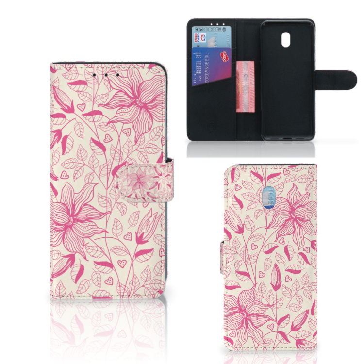 Xiaomi Redmi 8A Hoesje Pink Flowers