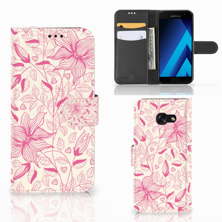 Samsung Galaxy A5 2017 Hoesje Pink Flowers