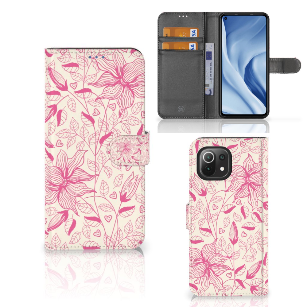 Xiaomi 11 Lite 5G NE | Mi 11 Lite Hoesje Pink Flowers