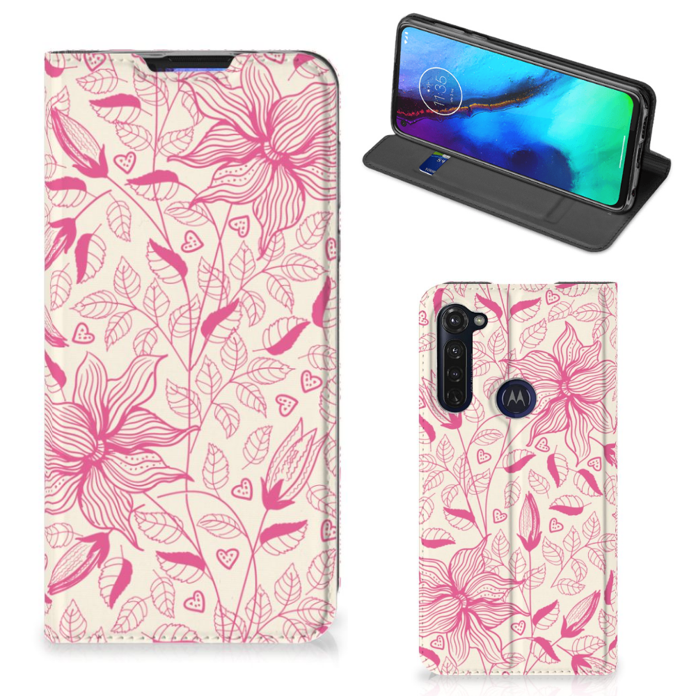 Motorola Moto G Pro Smart Cover Pink Flowers