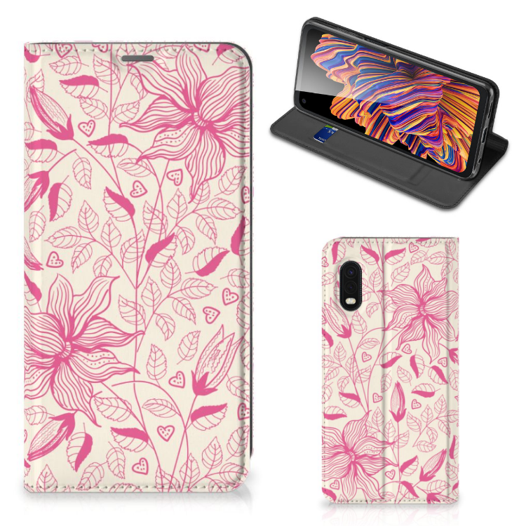 Samsung Xcover Pro Smart Cover Pink Flowers