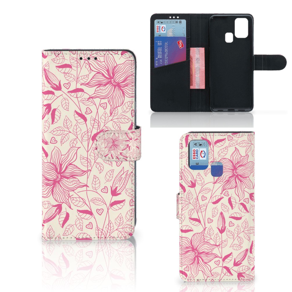 Samsung Galaxy M31 Hoesje Pink Flowers