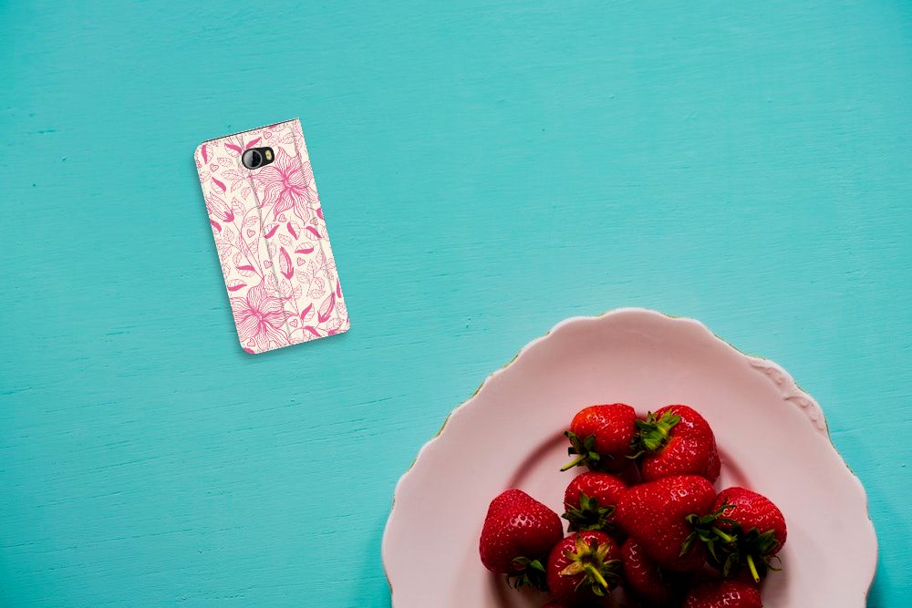 Huawei Y5 2 | Y6 Compact Smart Cover Pink Flowers