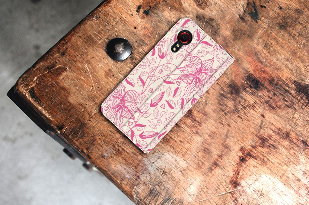 Samsung Galaxy Xcover 5 Smart Cover Pink Flowers