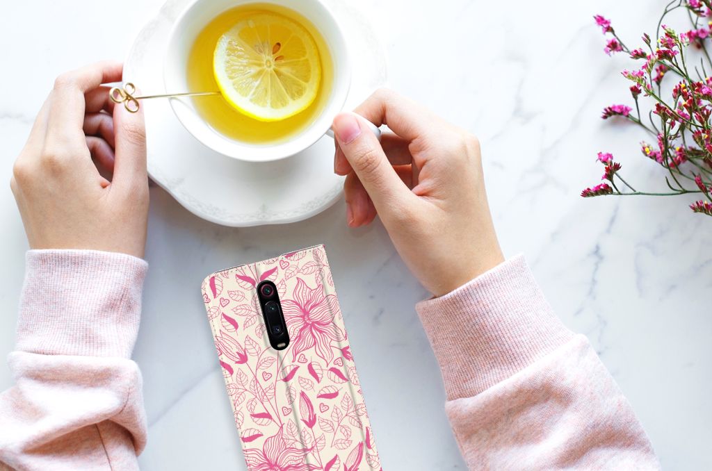 Xiaomi Redmi K20 Pro Smart Cover Pink Flowers