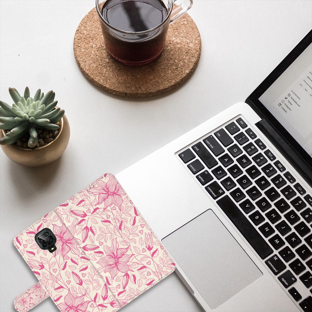 Xiaomi Redmi Note 9 Pro | Note 9S Hoesje Pink Flowers