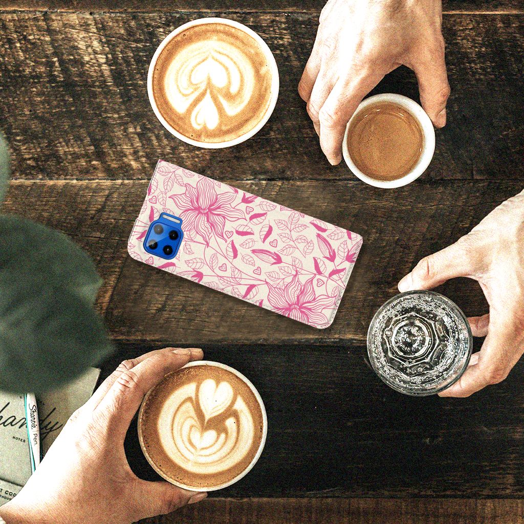 Motorola Moto G 5G Plus Smart Cover Pink Flowers