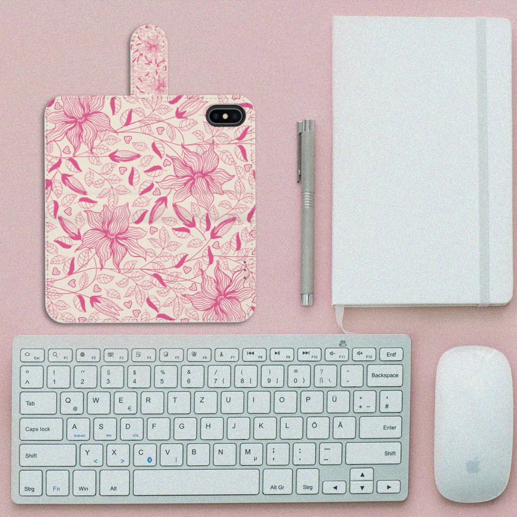 Apple iPhone X | Xs Hoesje Pink Flowers