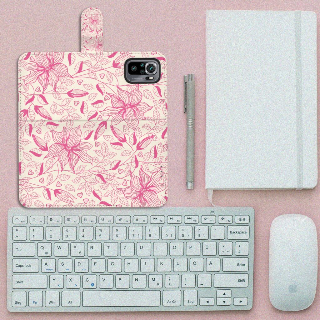 Xiaomi Redmi Note 10S | 10 4G | Poco M5s Hoesje Pink Flowers