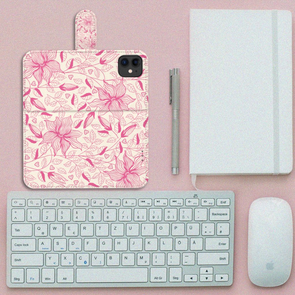 Apple iPhone 11 Hoesje Pink Flowers