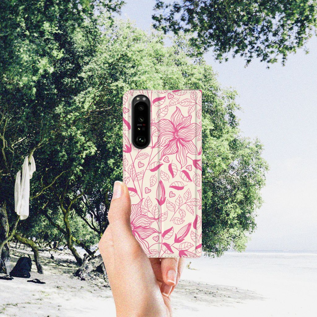 Sony Xperia 5 III Smart Cover Pink Flowers