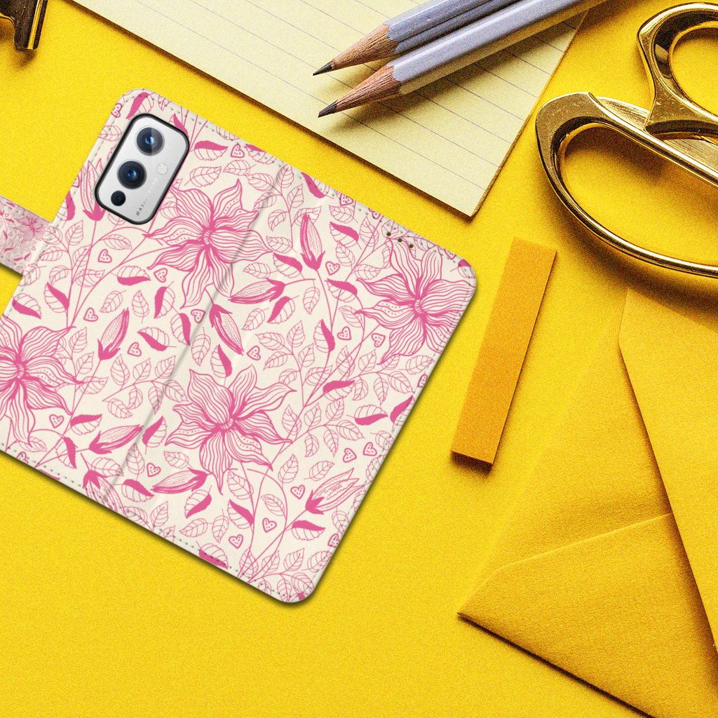 OnePlus 9 Hoesje Pink Flowers