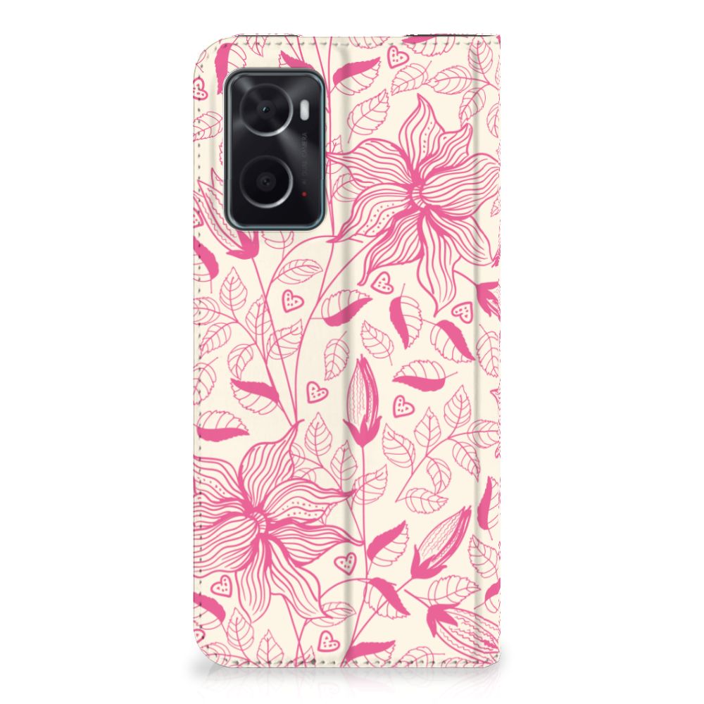 OPPO A96 | A76 Smart Cover Pink Flowers