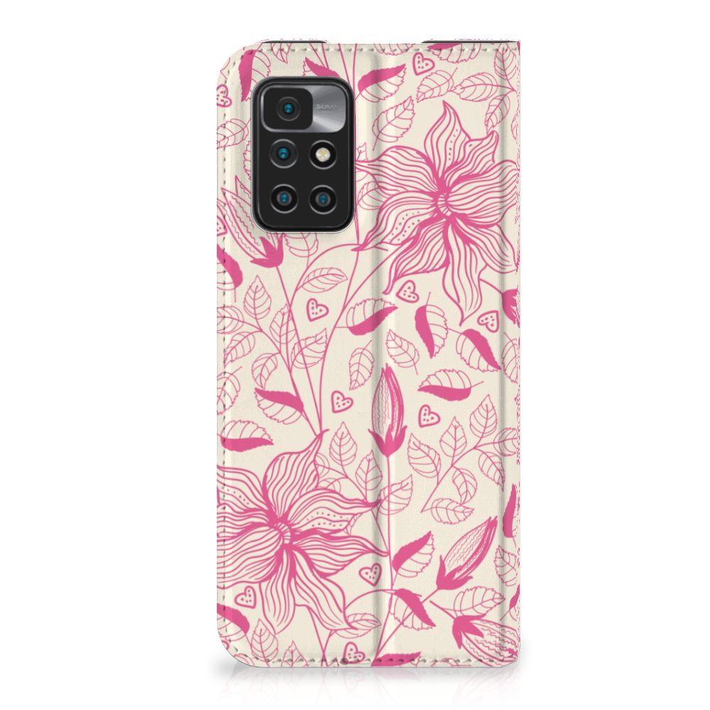 Xiaomi Redmi 10 Smart Cover Pink Flowers