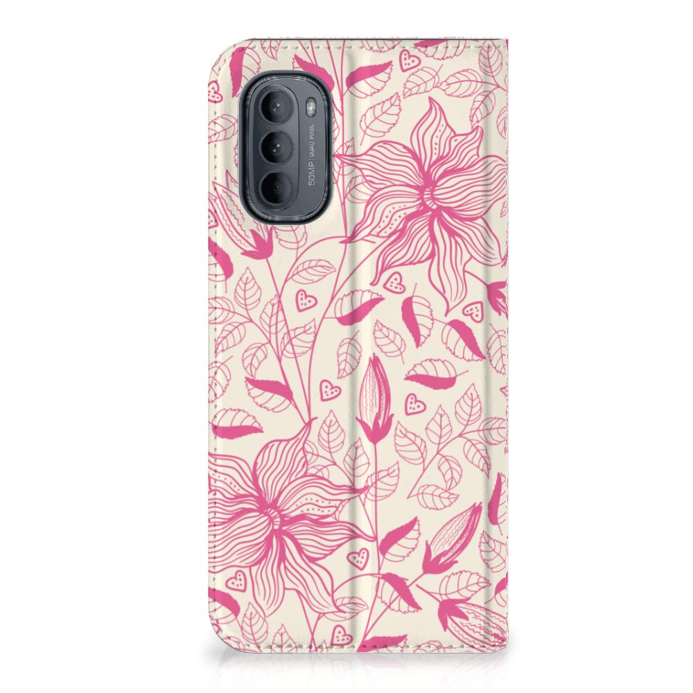 Motorola Moto G31 | G41 Smart Cover Pink Flowers