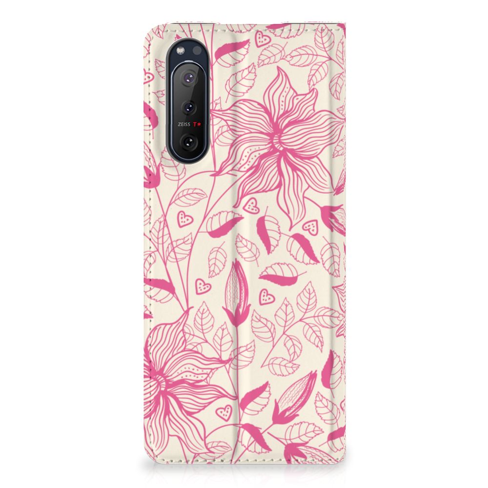 Sony Xperia 5 II Smart Cover Pink Flowers