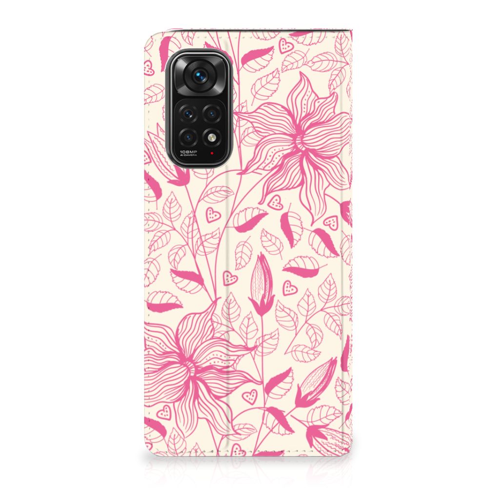 Xiaomi Redmi Note 11/11S Smart Cover Pink Flowers