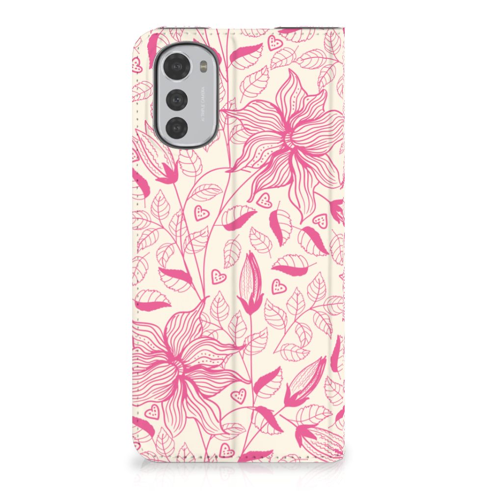 Motorola Moto E32 | Moto E32s Smart Cover Pink Flowers
