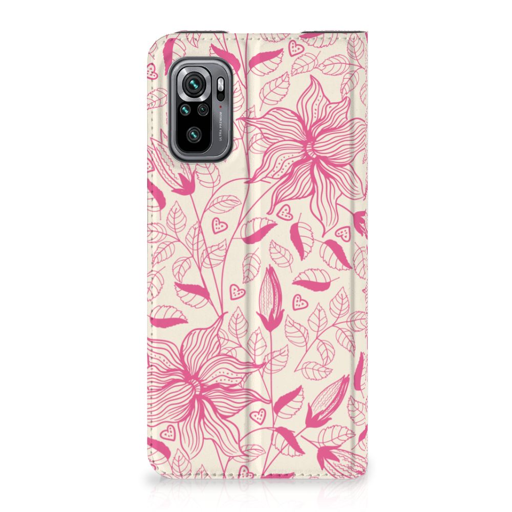 Xiaomi Redmi Note 10/10T 5G | Poco M3 Pro Smart Cover Pink Flowers