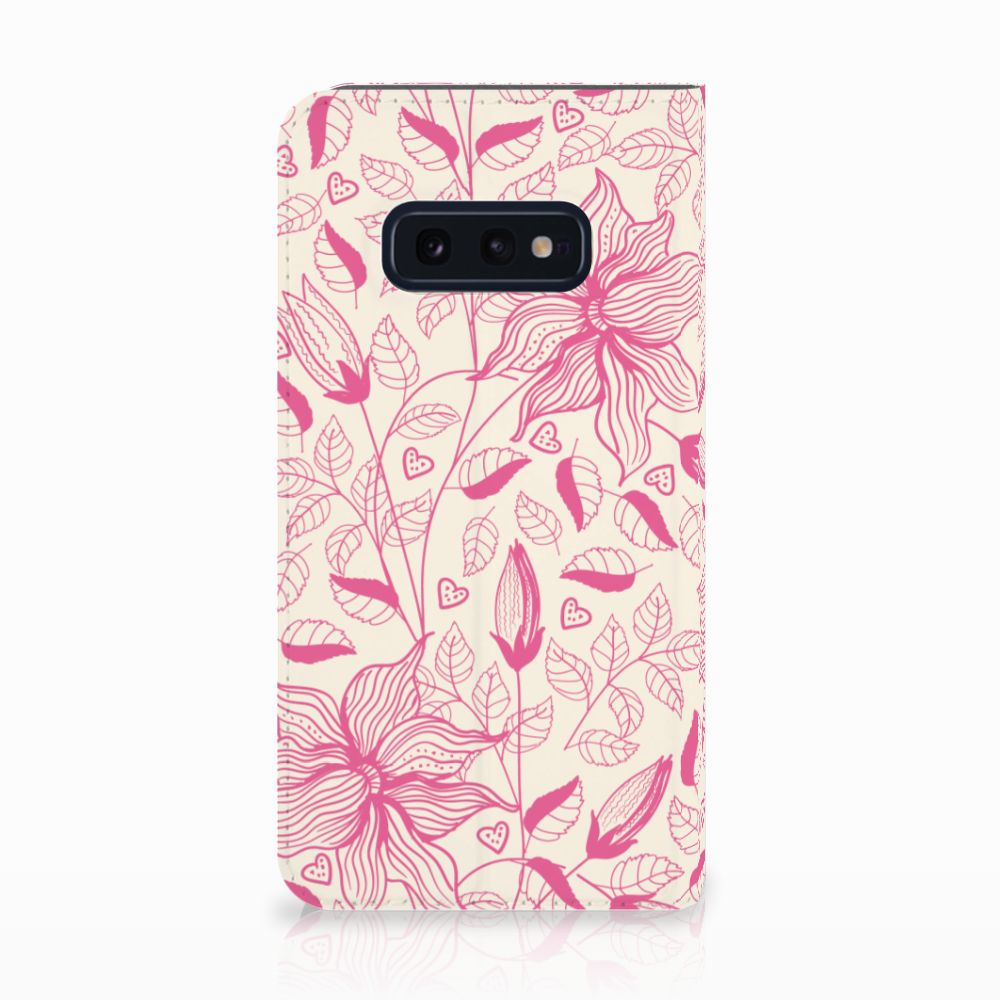 Samsung Galaxy S10e Smart Cover Pink Flowers