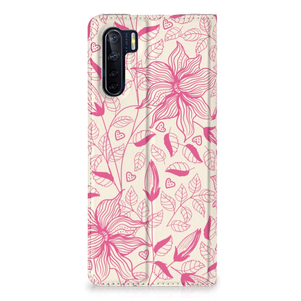 OPPO Reno3 | A91 Smart Cover Pink Flowers