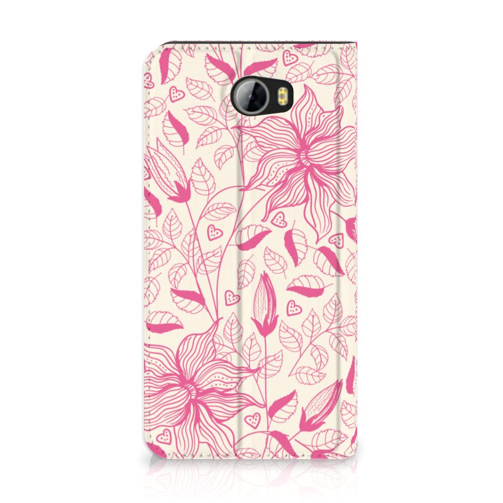Huawei Y5 2 | Y6 Compact Smart Cover Pink Flowers