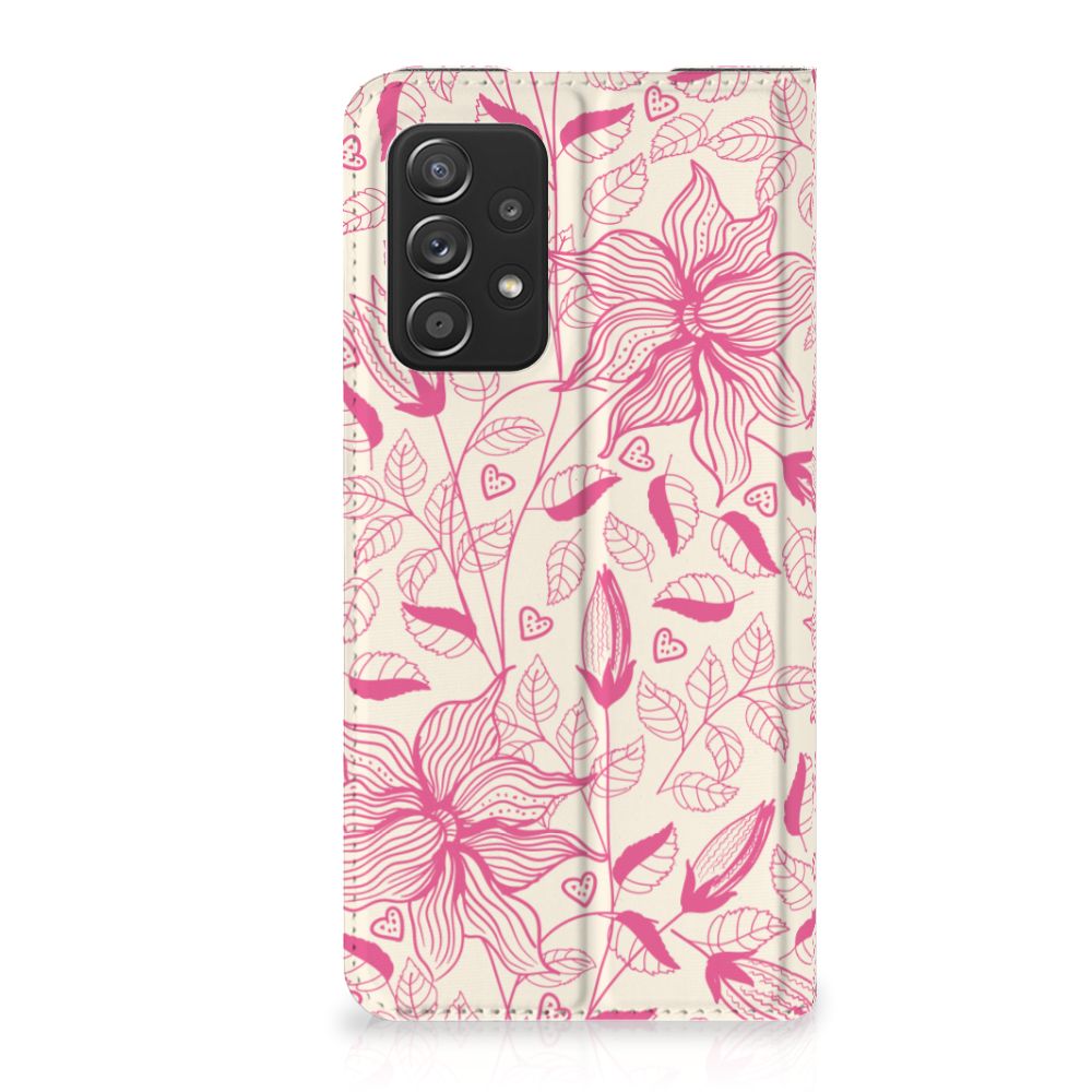 Samsung Galaxy A52 Smart Cover Pink Flowers