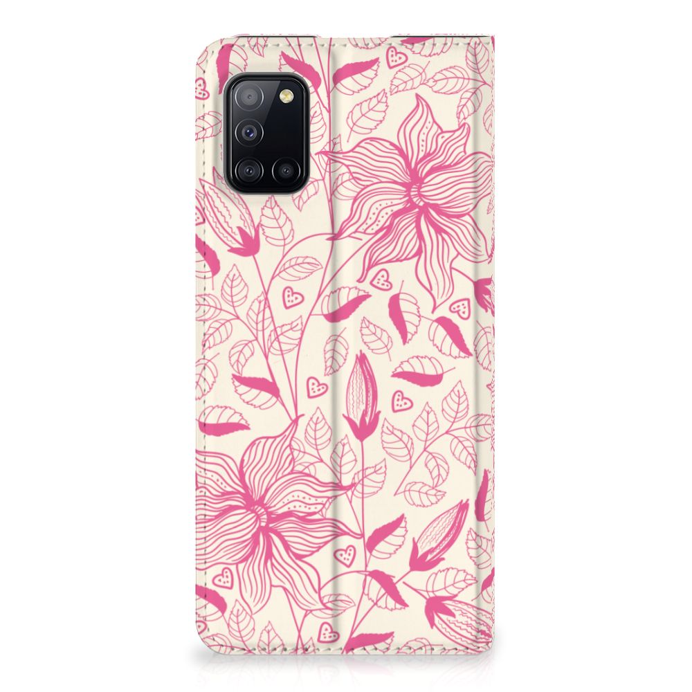 Samsung Galaxy A31 Smart Cover Pink Flowers
