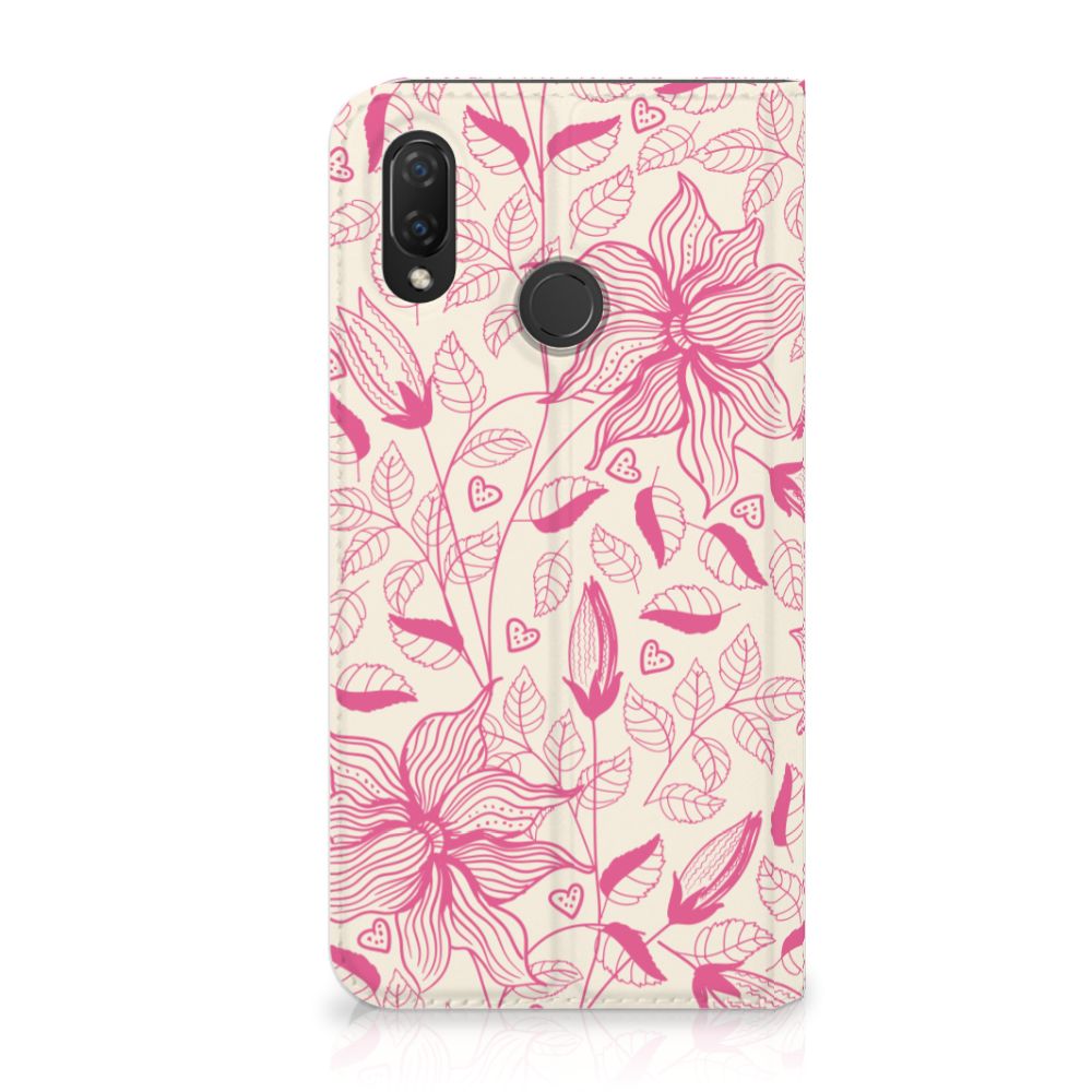 Huawei P Smart Plus Smart Cover Pink Flowers