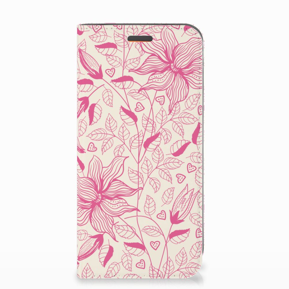 Motorola Moto E5 Play Smart Cover Pink Flowers