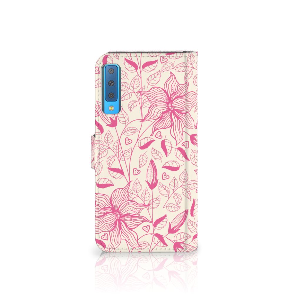 Samsung Galaxy A7 (2018) Hoesje Pink Flowers