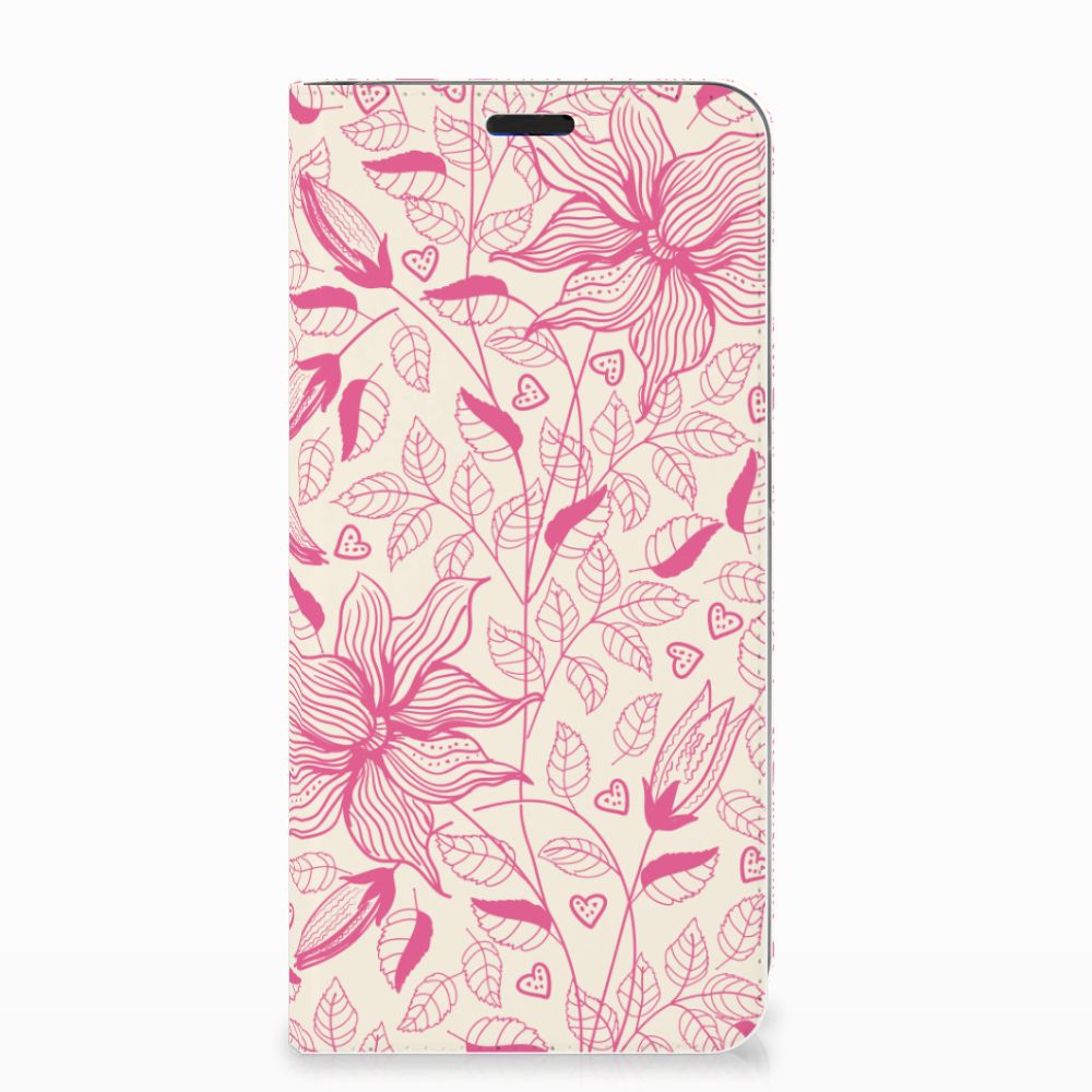 LG V40 Thinq Smart Cover Pink Flowers